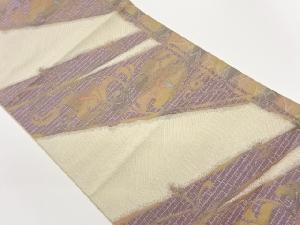 本場筑前博多変わり横段に花唐草模様織出し名古屋帯